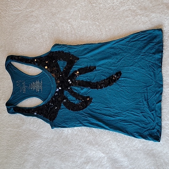 Miley Cyrus & Max Azria size S Black Bow Tank Top - Picture 1 of 3